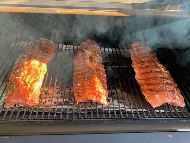 pork ribs on smoker